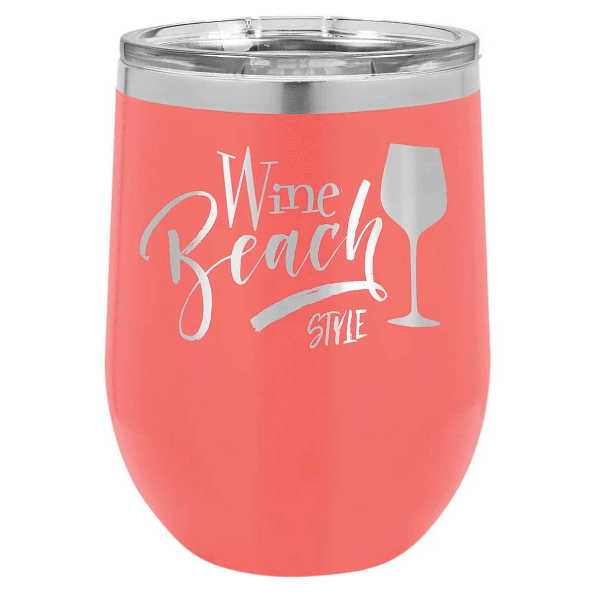 Coral Polar Camel 12 oz. Vacuum Insulated Stemless Wine Tumbler with Lid