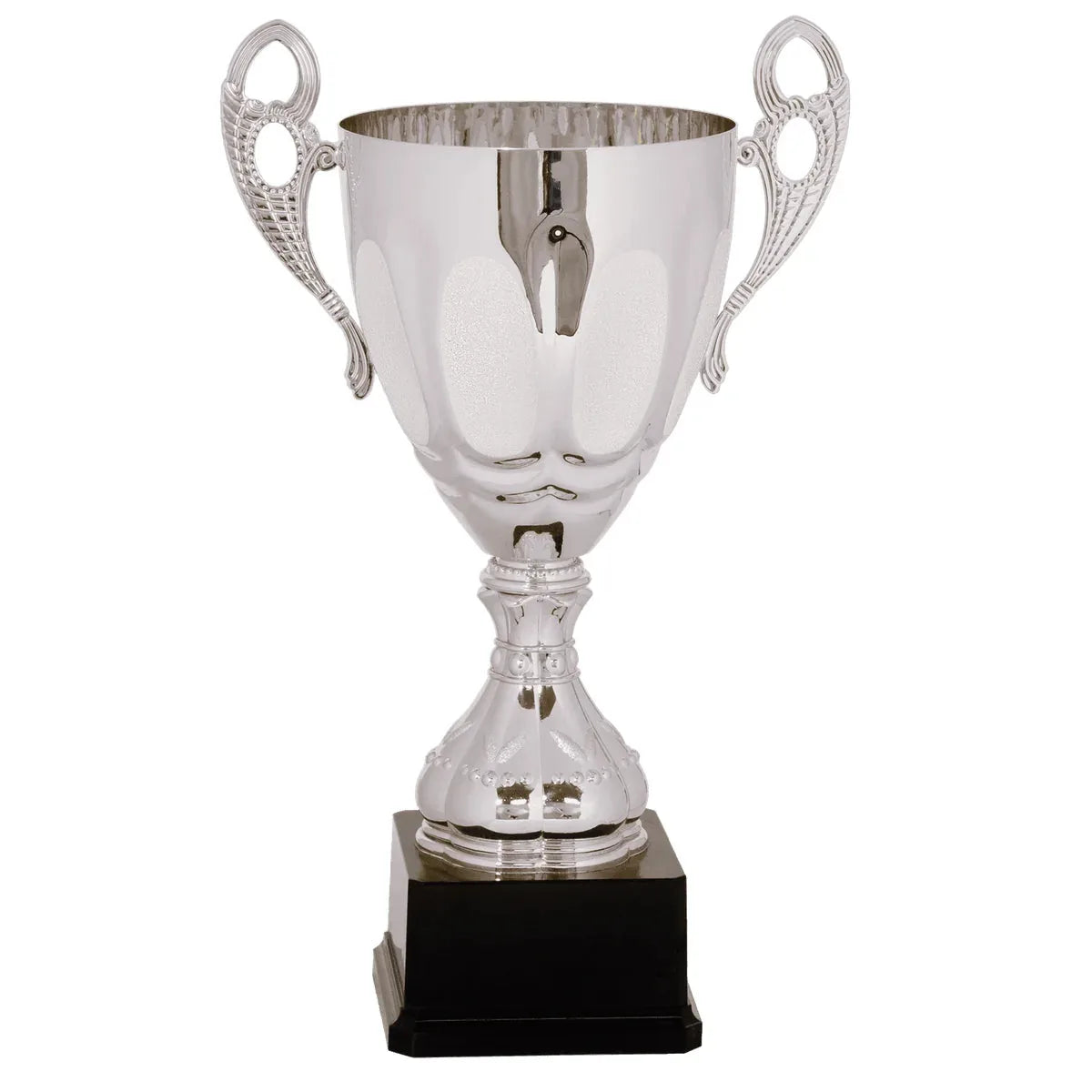 Silver 15 3/4" Completed Metal Cup Trophy on Plastic Base