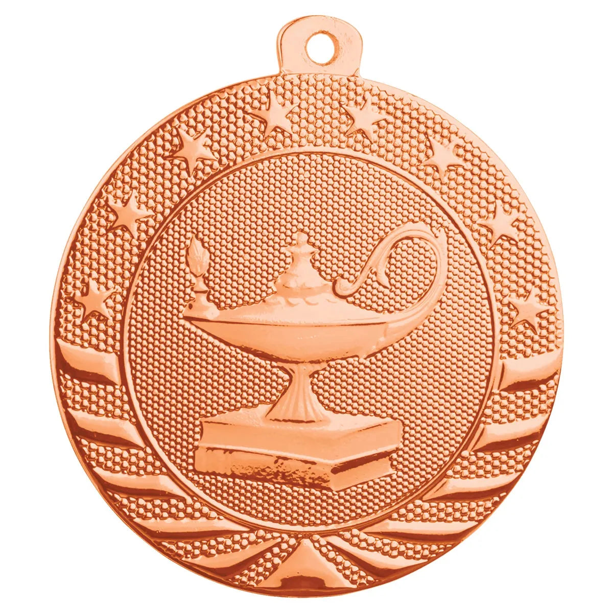 Bright Bronze 2" Lamp of Knowledge Starbrite Medal