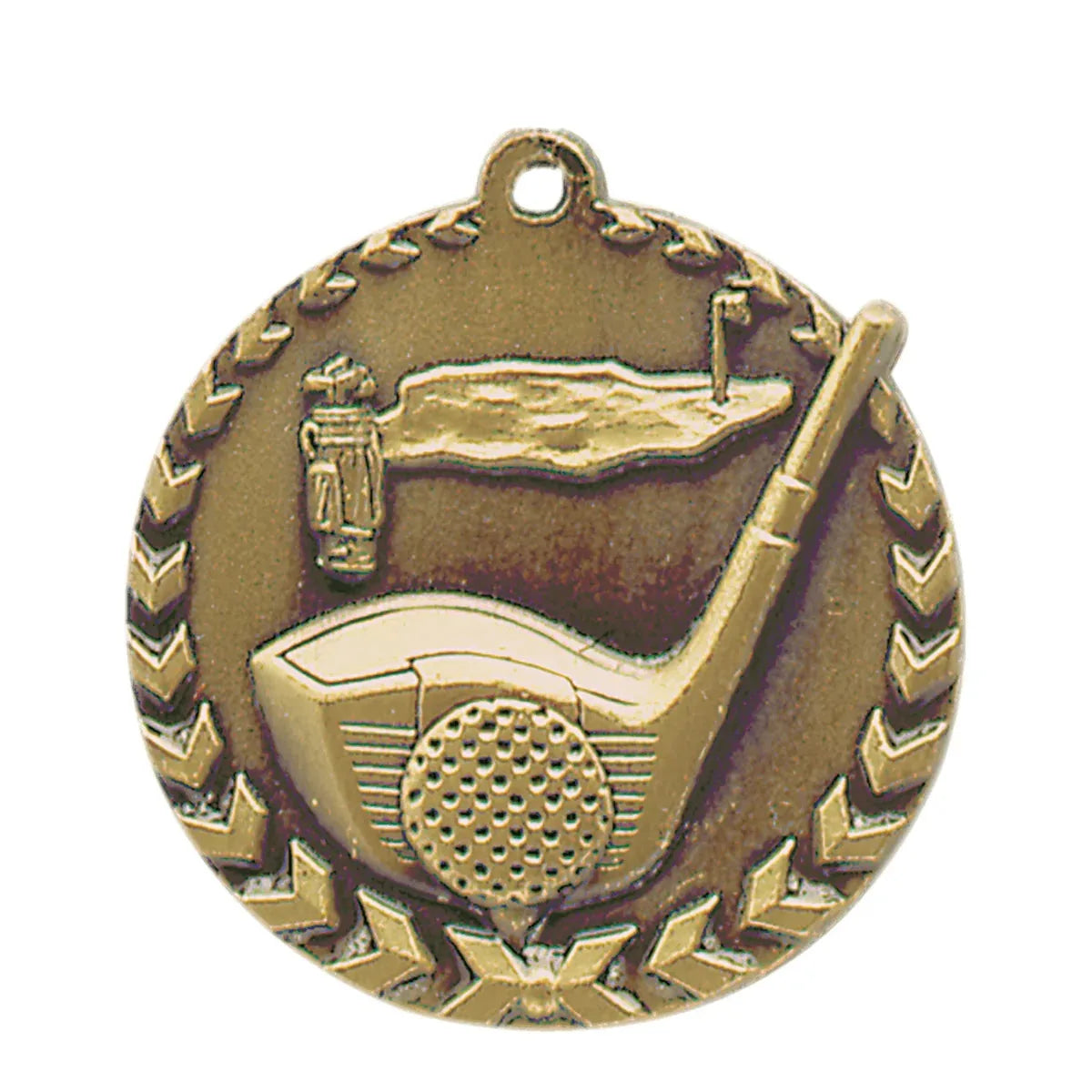 Antique Gold 1 3/4" Golf Millennium Medal