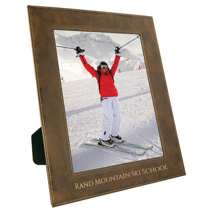 Rustic/Gold 8" x 10" Laserable Leatherette Photo Frame