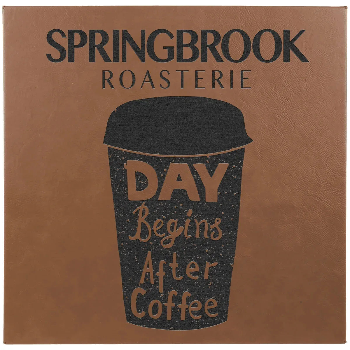 Dark Brown 14" x 14" Laserable Leatherette Wall Decor with Sawtooth Hanger