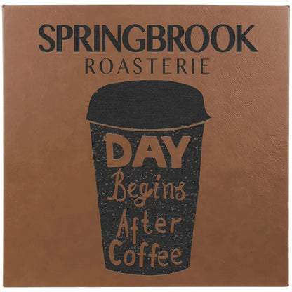 Dark Brown 14" x 14" Laserable Leatherette Wall Decor with Sawtooth Hanger