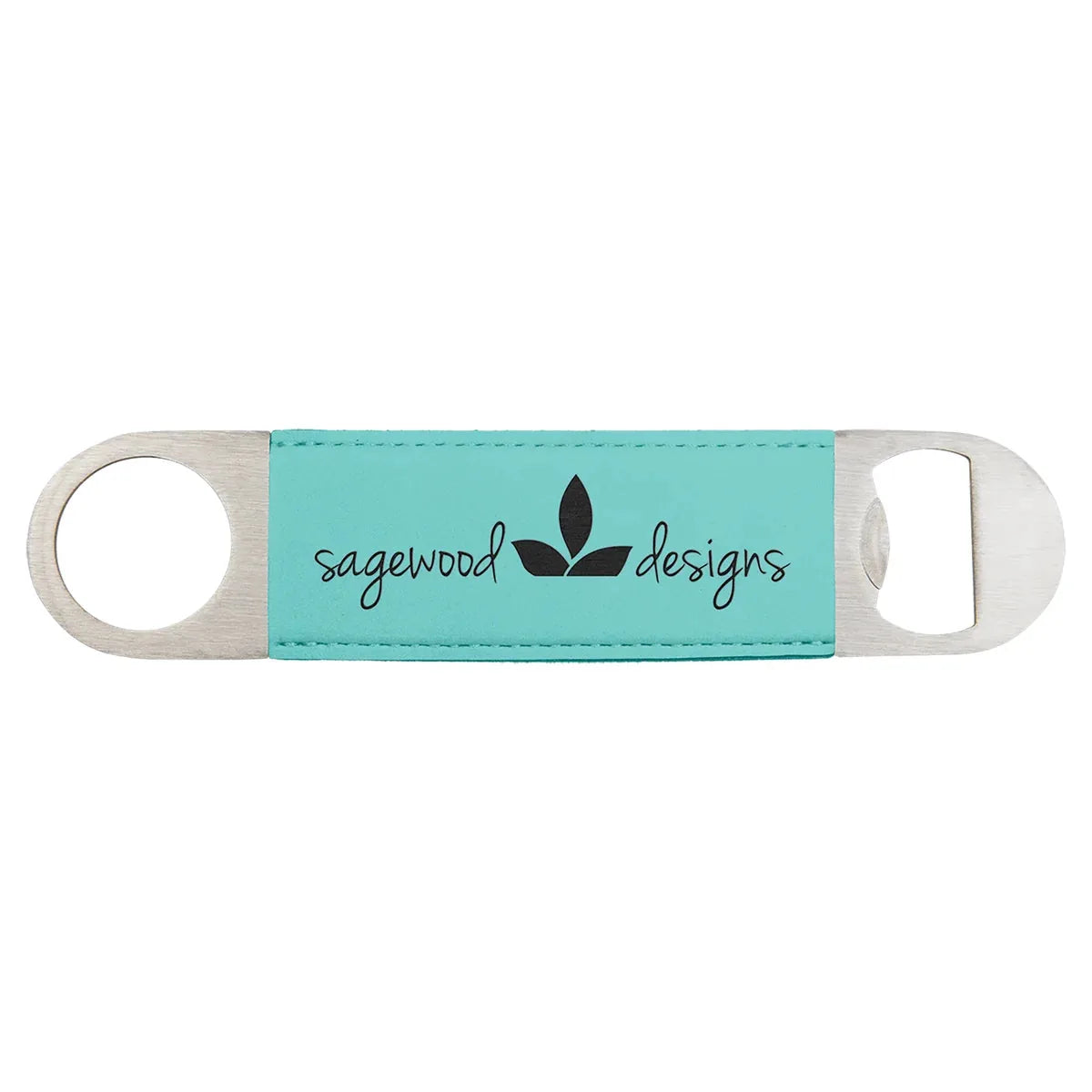 Teal 1 1/2" x 7" Laserable Leatherette Bottle Opener
