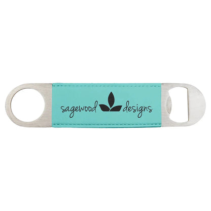 Teal 1 1/2" x 7" Laserable Leatherette Bottle Opener