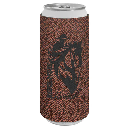 Football Laserable Leatherette Slim Beverage Holder