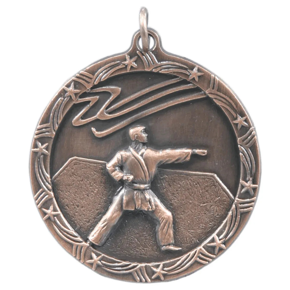 Antique Bronze 1 3/4" Martial Arts Shooting Star Medal