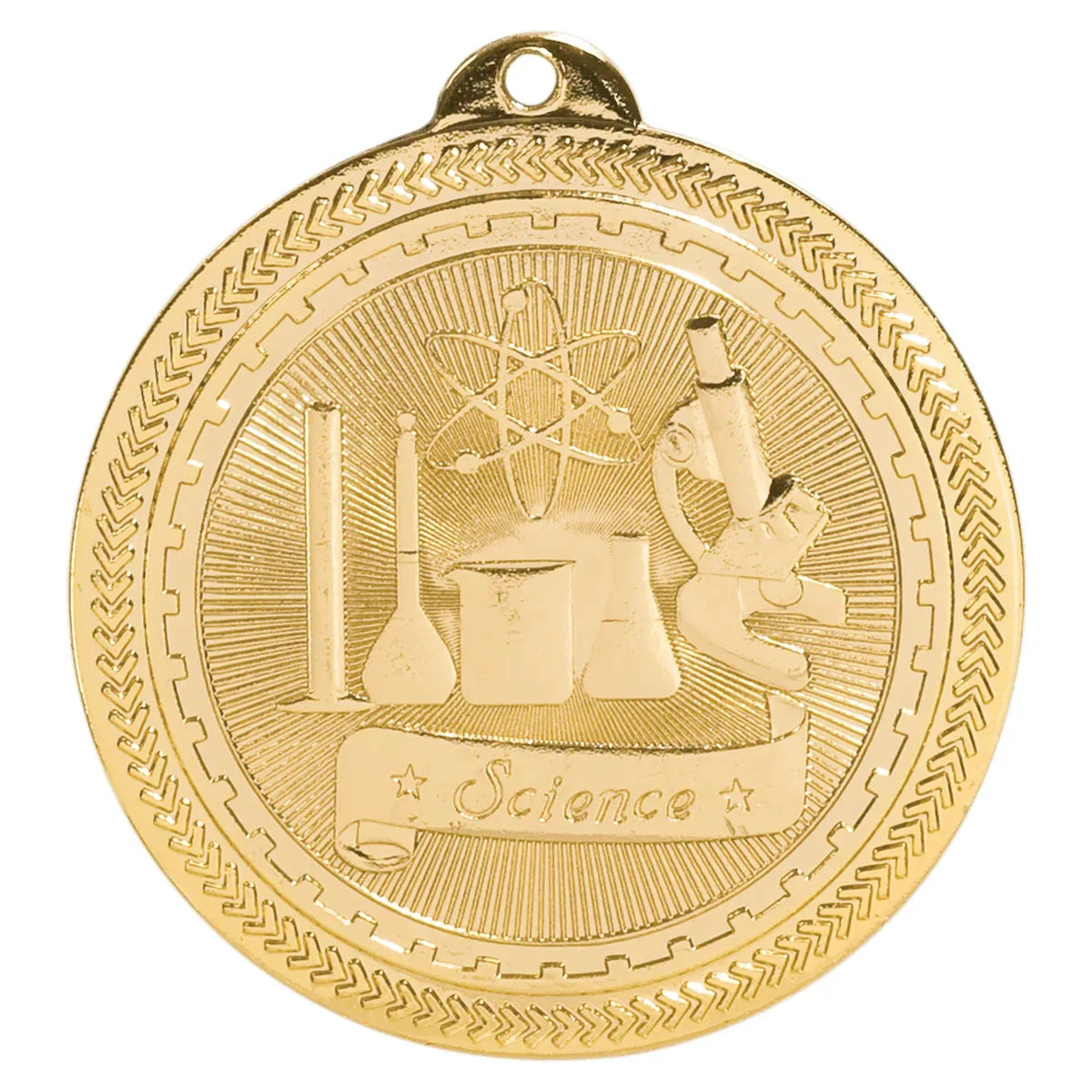 Bright Gold 2" Science Laserable BriteLazer Medal