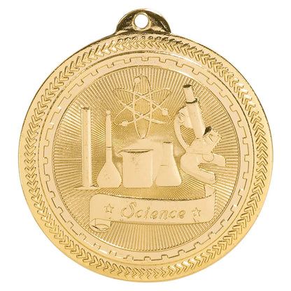 Bright Gold 2" Science Laserable BriteLazer Medal