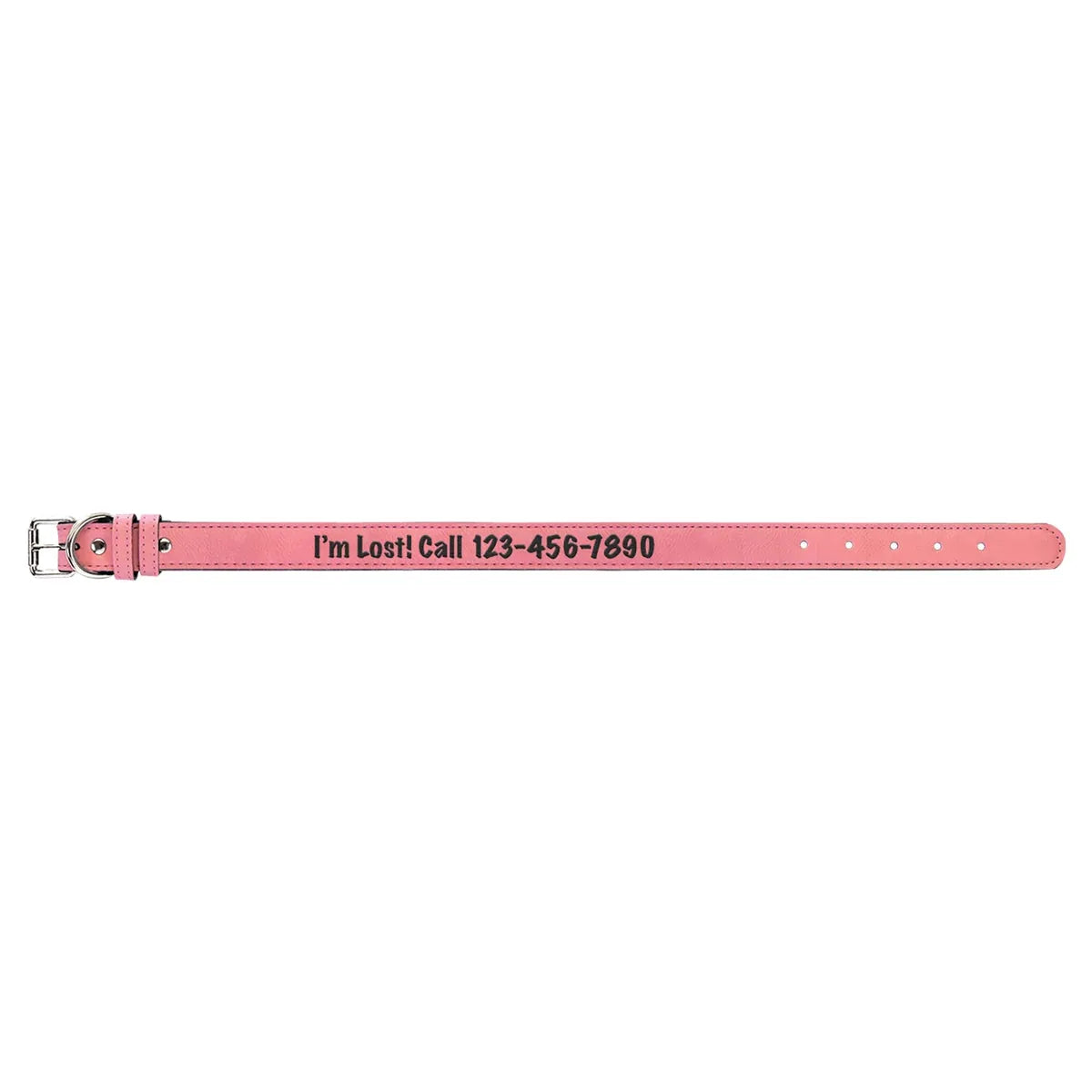 Pink Large 23" x 1" Laserable Leatherette Dog Collar