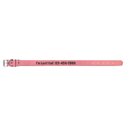 Pink Large 23" x 1" Laserable Leatherette Dog Collar