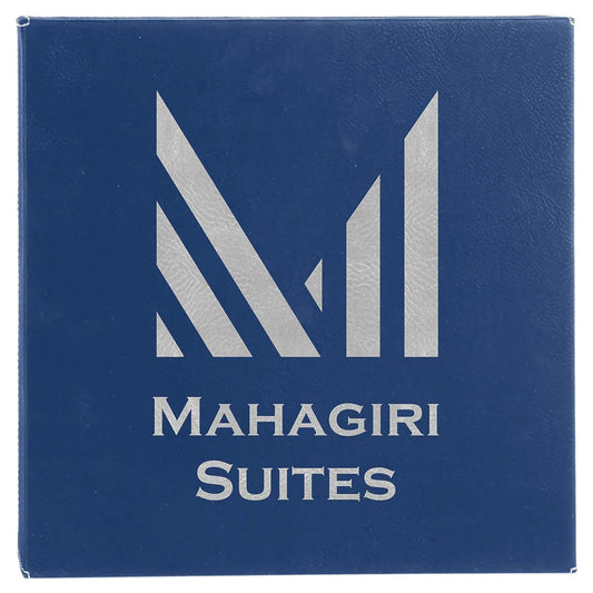 Blue/Silver 14" x 14" Laserable Leatherette Wall Decor with Sawtooth Hanger