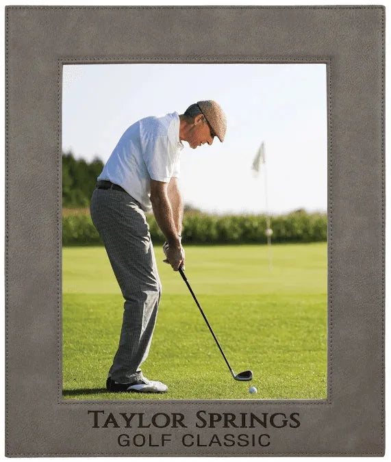 Gray 8" x 10" Laserable Leatherette Photo Frame