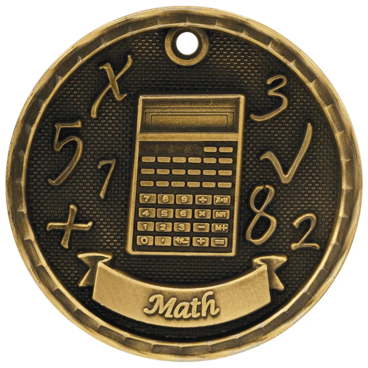 Antique Gold 2" 3D Math Medal