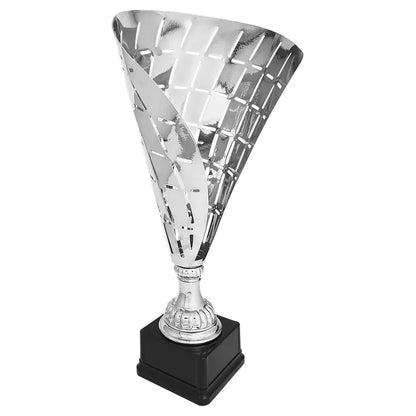Silver 19 1/2" Metal Flag Cup on Plastic Base