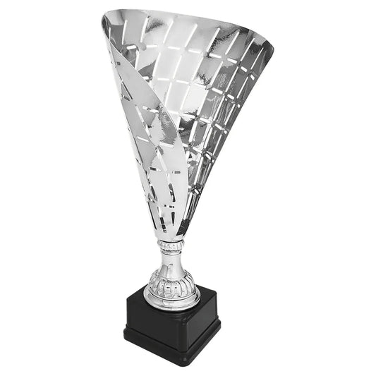 Silver 19 1/2" Metal Flag Cup on Plastic Base