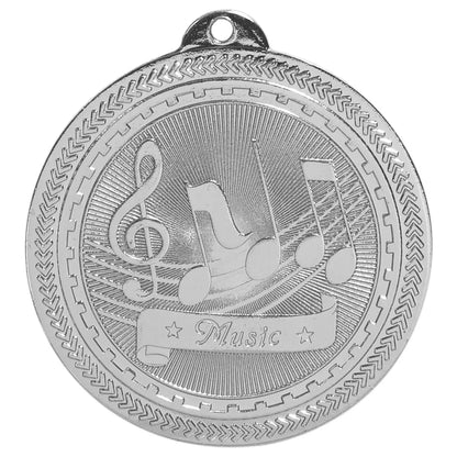 Bright Silver 2" Music Laserable BriteLazer Medal