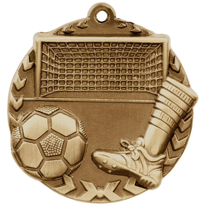 Antique Gold 1 3/4" Soccer Millennium Medal