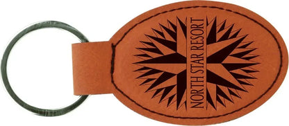 Rawhide 3" x 1 3/4" Laserable Leatherette Oval Keychain
