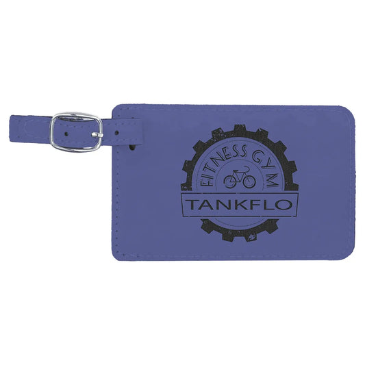 Purple 4 1/4" x 2 3/4" Laserable Leatherette Luggage Tag