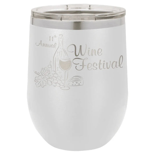 White Polar Camel 12 oz. Vacuum Insulated Stemless Wine Tumbler with Lid