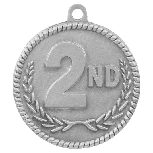 2" Antique Silver 2nd Place High Relief Medal