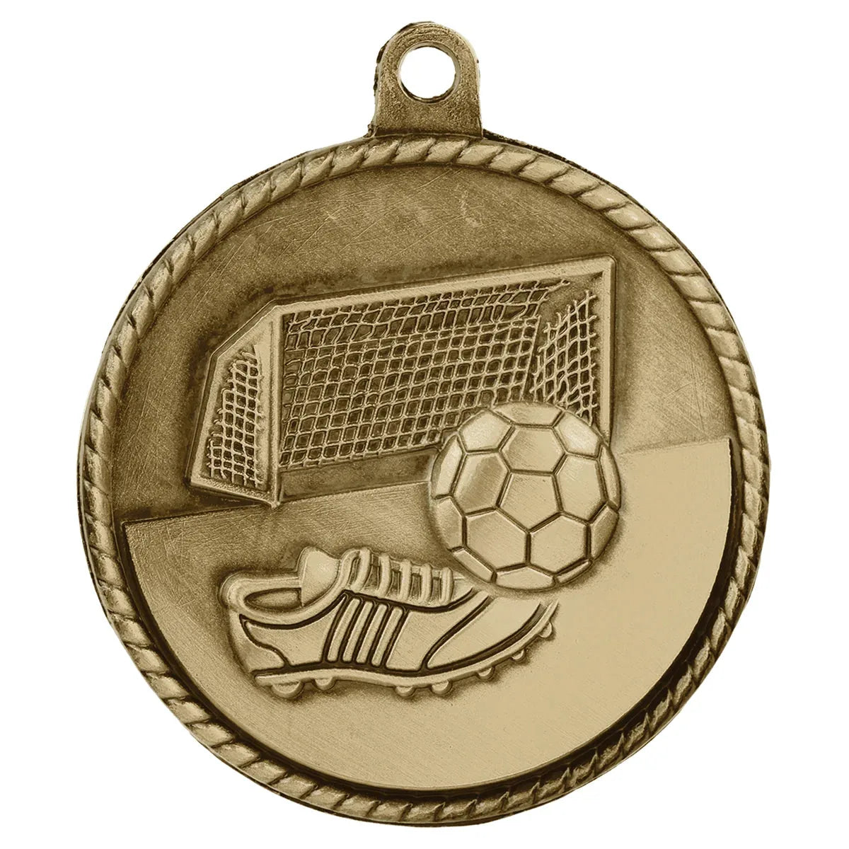 Antique Gold 2" Soccer High Relief Medal