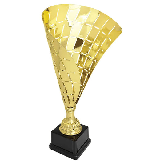 Gold 15 1/2" Metal Flag Cup on Plastic Base