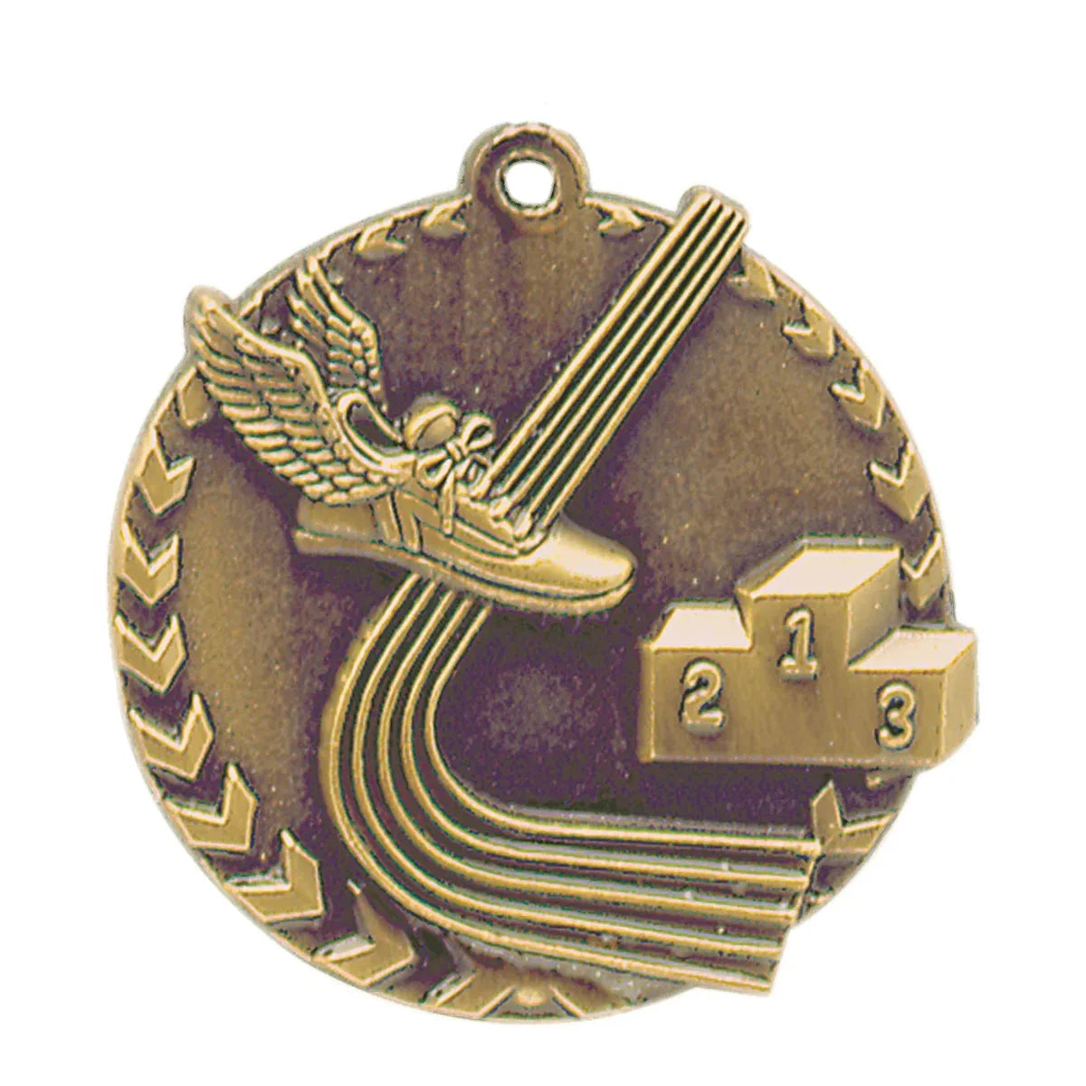 Antique Gold 1 3/4" Track Millennium Medal