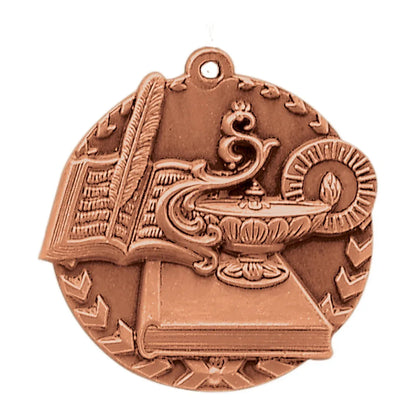 Antique Bronze 1 3/4" Lamp of Knowledge Millennium Medal