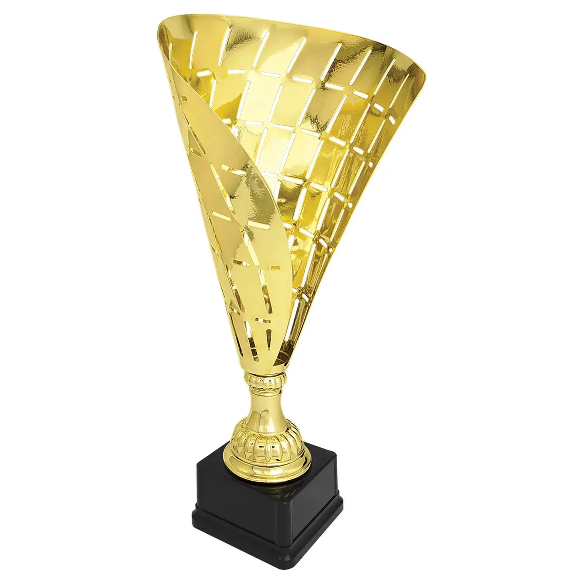 Gold 19 1/2" Metal Flag Cup on Plastic Base