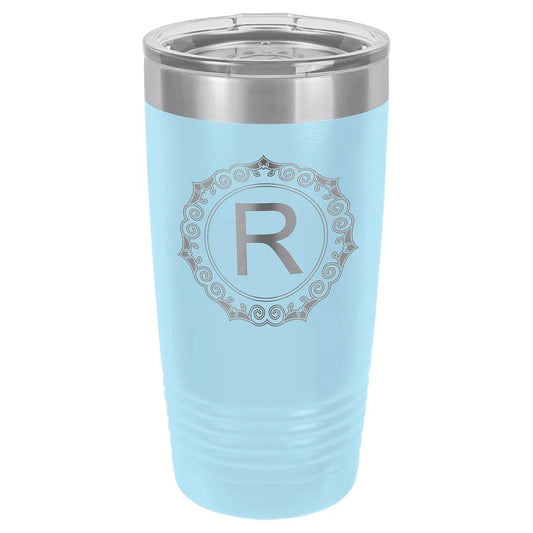 Light Blue Polar Camel 20 oz. Ringneck Tumbler with Logo Lid