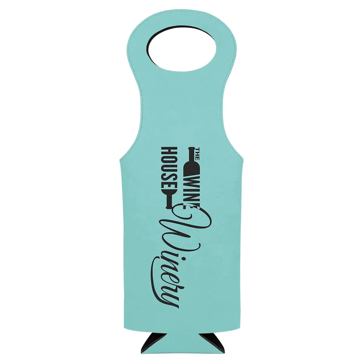 Teal Laserable Leatherette Wine Bag