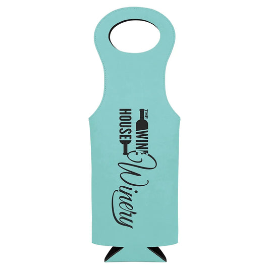 Teal Laserable Leatherette Wine Bag