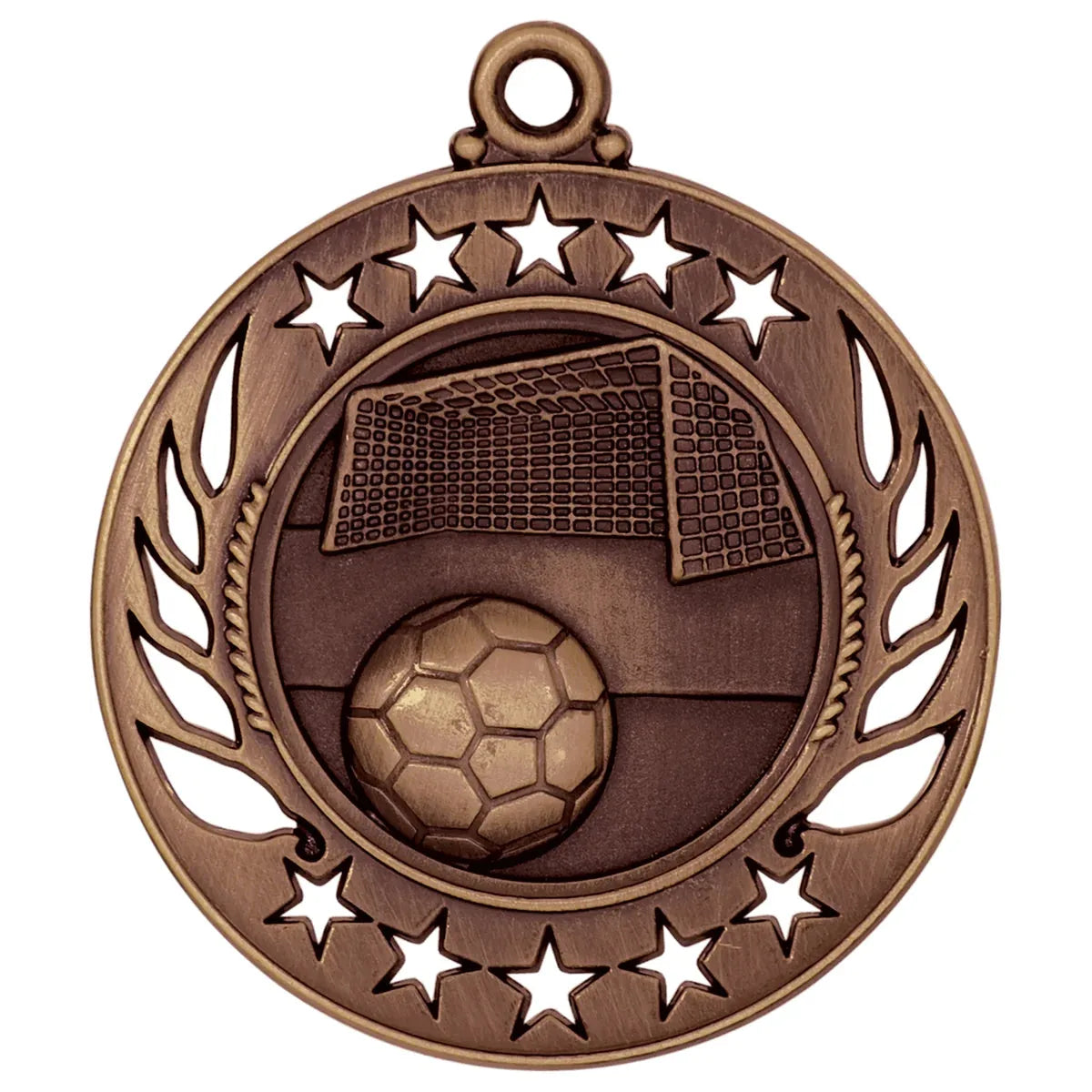 Antique Bronze 2 1/4" Soccer Galaxy Medal