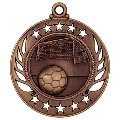 Antique Bronze 2 1/4" Soccer Galaxy Medal