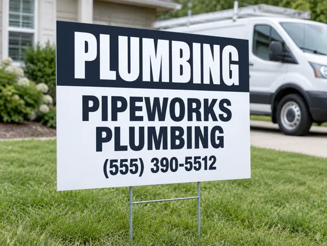 Sample design: plumbing company yard sign