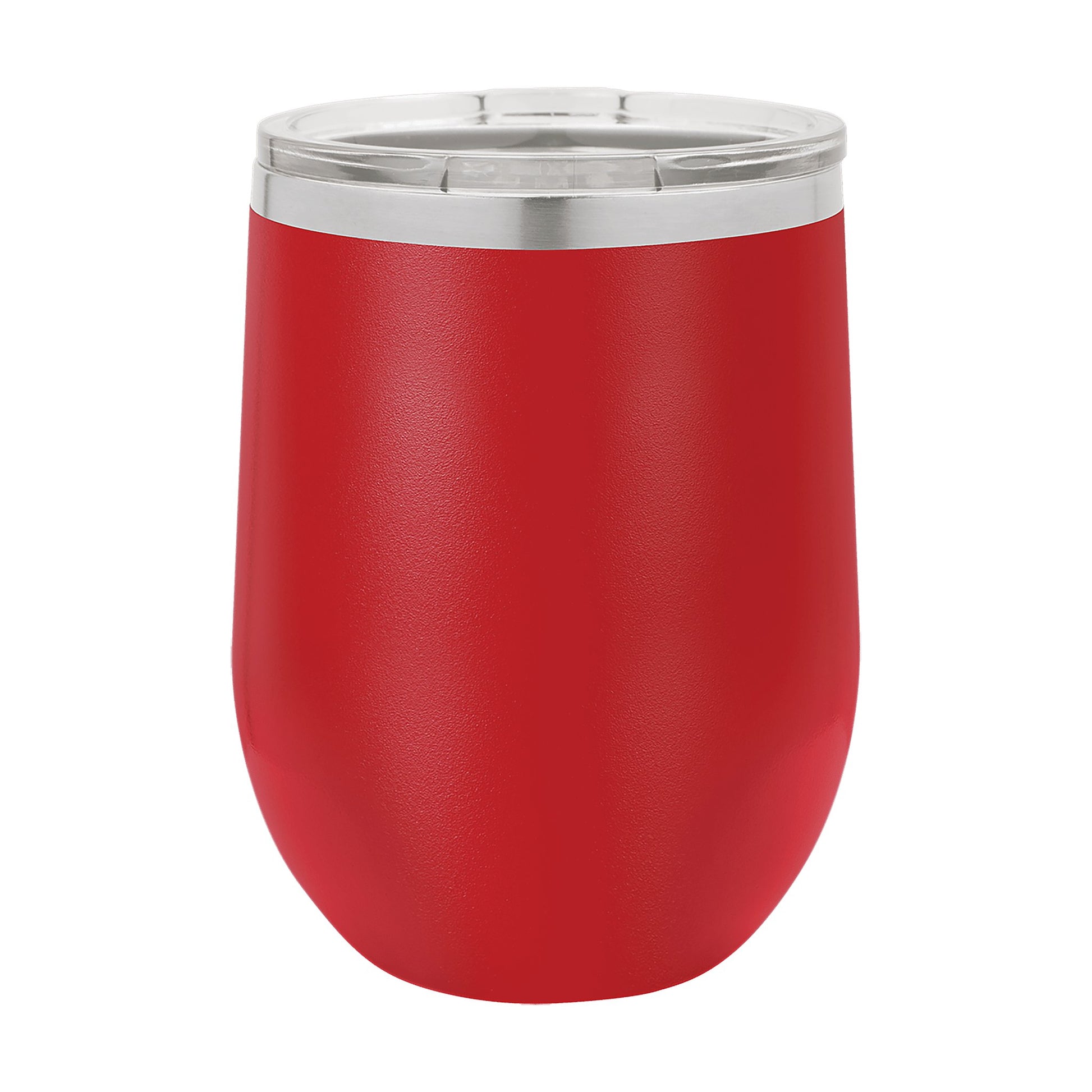 Polar Camel 12 oz. Red Vacuum Insulated Stemless Tumbler with Lid — alternate angle showing color and finish detail