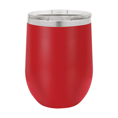 Polar Camel 12 oz. Red Vacuum Insulated Stemless Tumbler with Lid — alternate angle showing color and finish detail