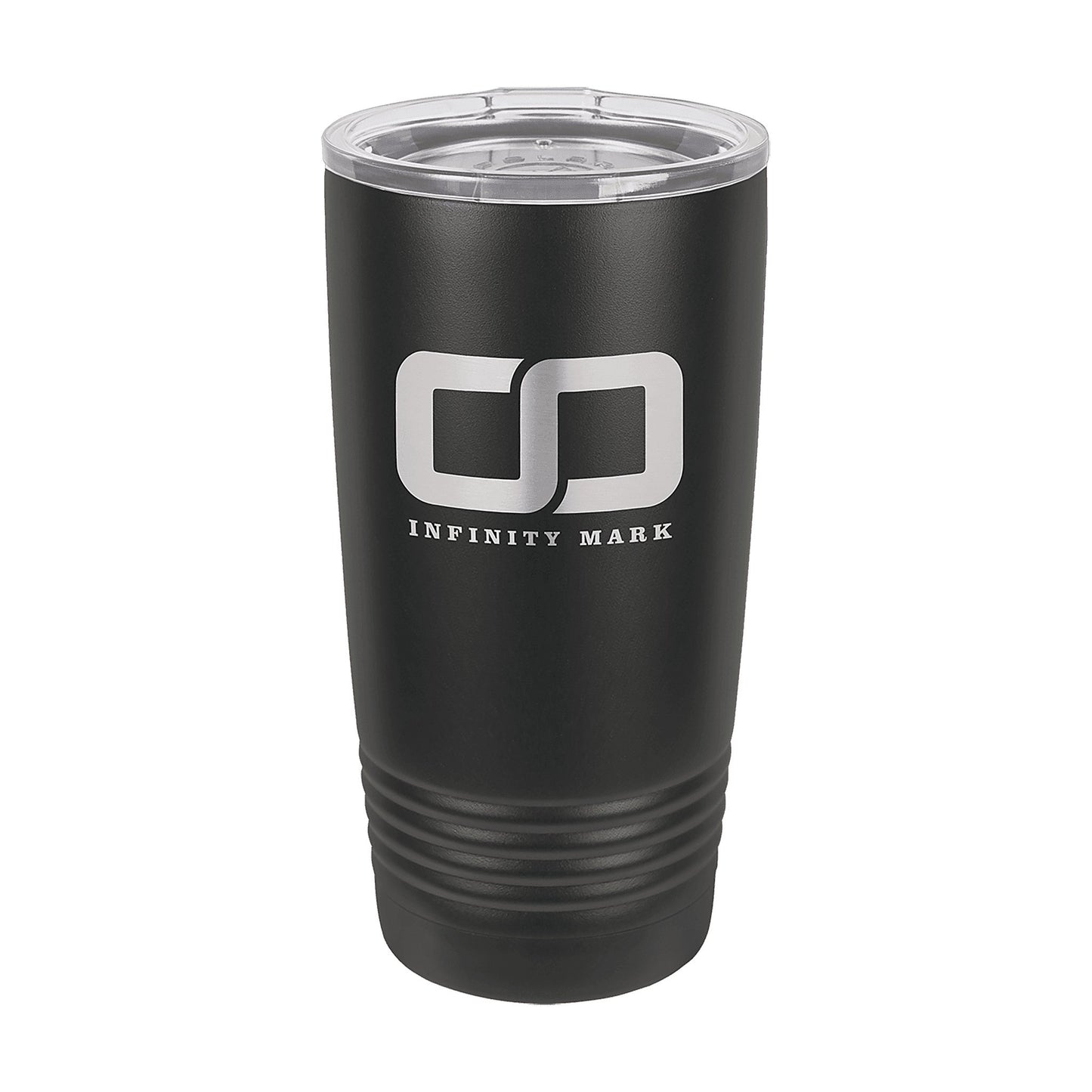Polar Camel 20 oz. Full Black Ringneck Tumbler with Logo Lid — main product photo, custom laser-engraved tumbler from Echipmunk Winnipeg
