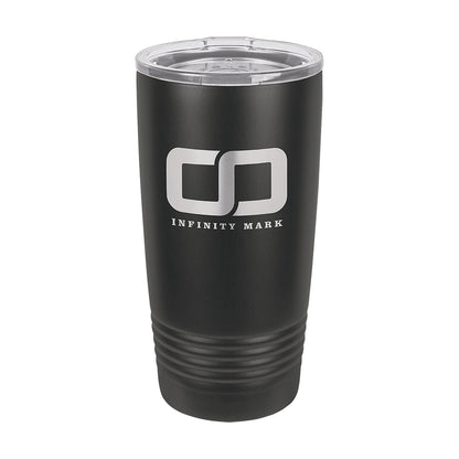 Polar Camel 20 oz. Full Black Ringneck Tumbler with Logo Lid — main product photo, custom laser-engraved tumbler from Echipmunk Winnipeg