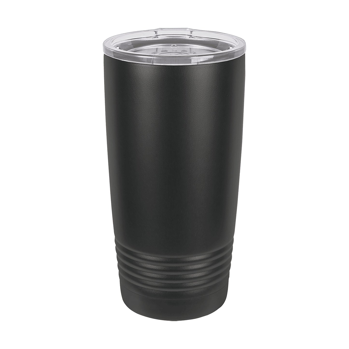 Polar Camel 20 oz. Full Black Ringneck Tumbler with Logo Lid — alternate angle showing color and finish detail