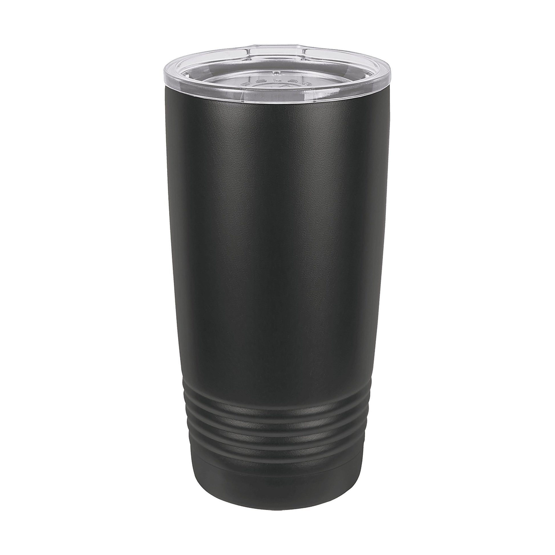 Polar Camel 20 oz. Full Black Ringneck Tumbler with Logo Lid — alternate angle showing color and finish detail