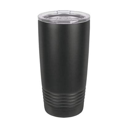 Polar Camel 20 oz. Full Black Ringneck Tumbler with Logo Lid — alternate angle showing color and finish detail