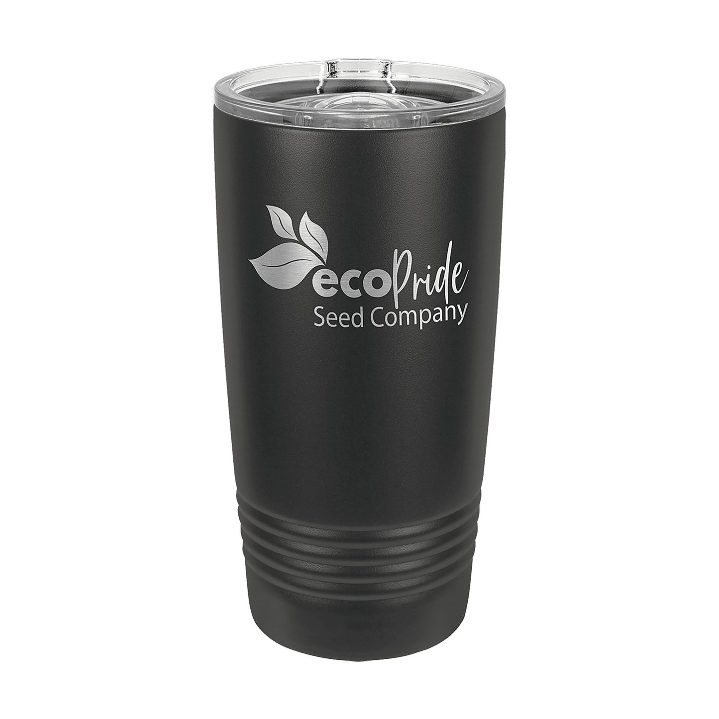 Polar Camel 20 oz. Full Black Ringneck Tumbler with Slider Lid — main product photo, custom laser-engraved tumbler from Echipmunk Winnipeg