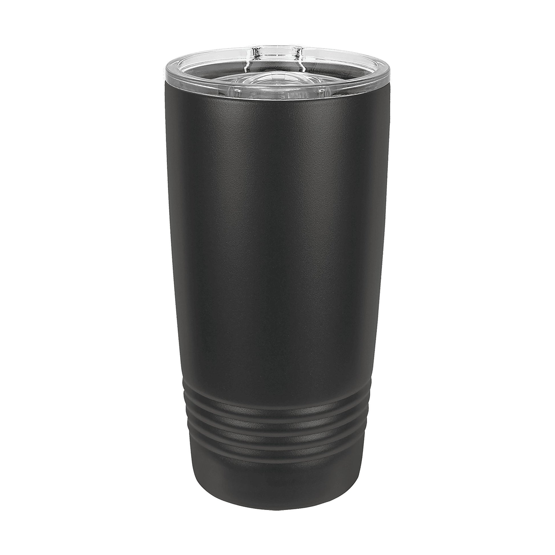 Polar Camel 20 oz. Full Black Ringneck Tumbler with Slider Lid — alternate angle showing color and finish detail