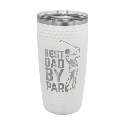 Polar Camel 20 oz. White Golf Tumbler with Dimples and Slider Lid — main product photo, custom laser-engraved tumbler from Echipmunk Winnipeg
