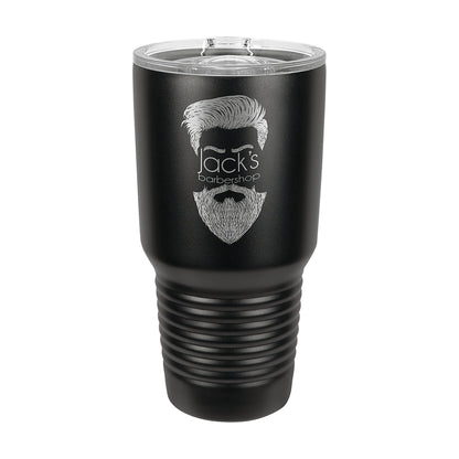 Polar Camel 30 oz. Full Black Ringneck Tumbler with Slider Lid — main product photo, custom laser-engraved tumbler from Echipmunk Winnipeg