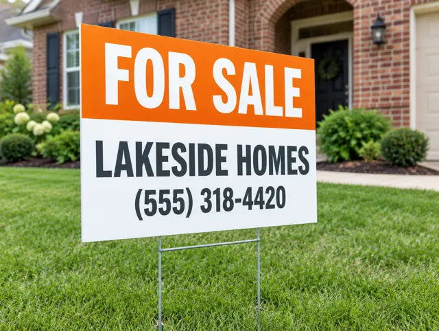 Sample design: real estate For Sale yard sign on an H-stake