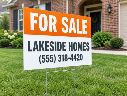 Sample design: real estate For Sale yard sign on an H-stake